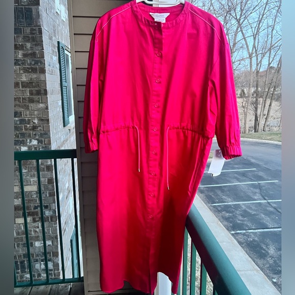 🆕 Max Mara Leisure Antique ROSE Leisure Sheree Drawstring Midi-Dress Cotton 8 - Picture 8 of 15